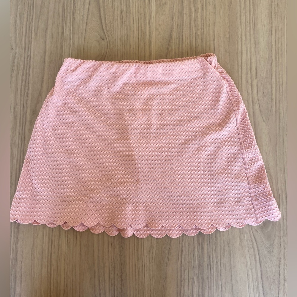Kate Spade Pink Scalloped Mini Skirt